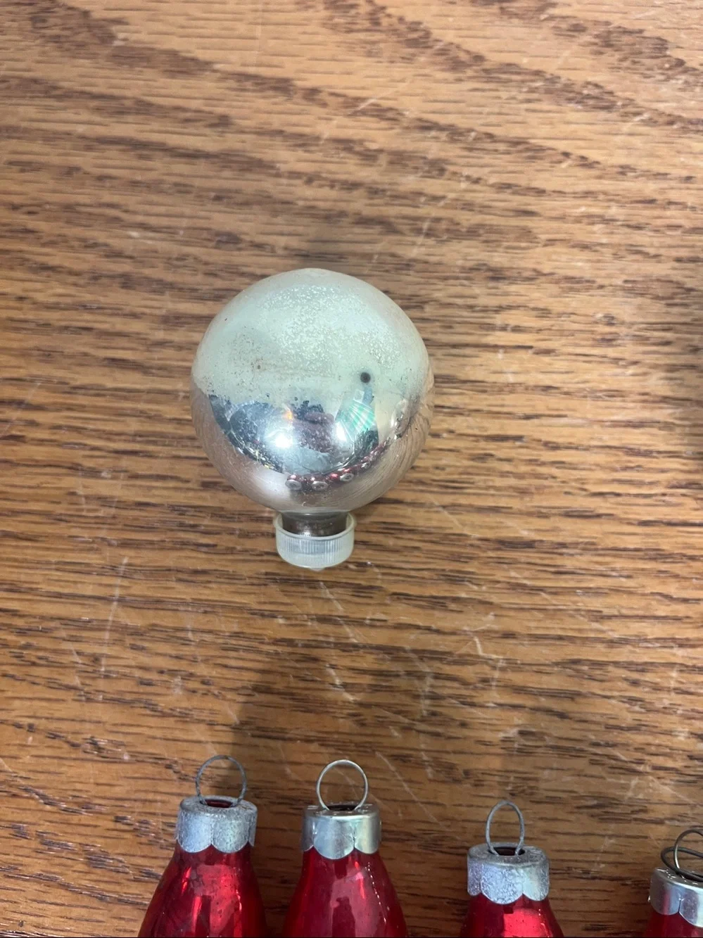 8 Made in USA Teardrop Ornaments 1 Shiny Brite USA Plastic Cap 3 Rauch all glass